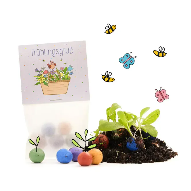 Hovedbilde Spring Greeting - pose med frøballer / Die Stadtgärtner