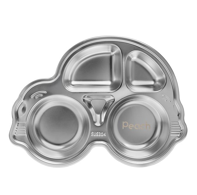 Hovedbilde Tallerken i rustfritt stål med flere rom, BIL / Peach