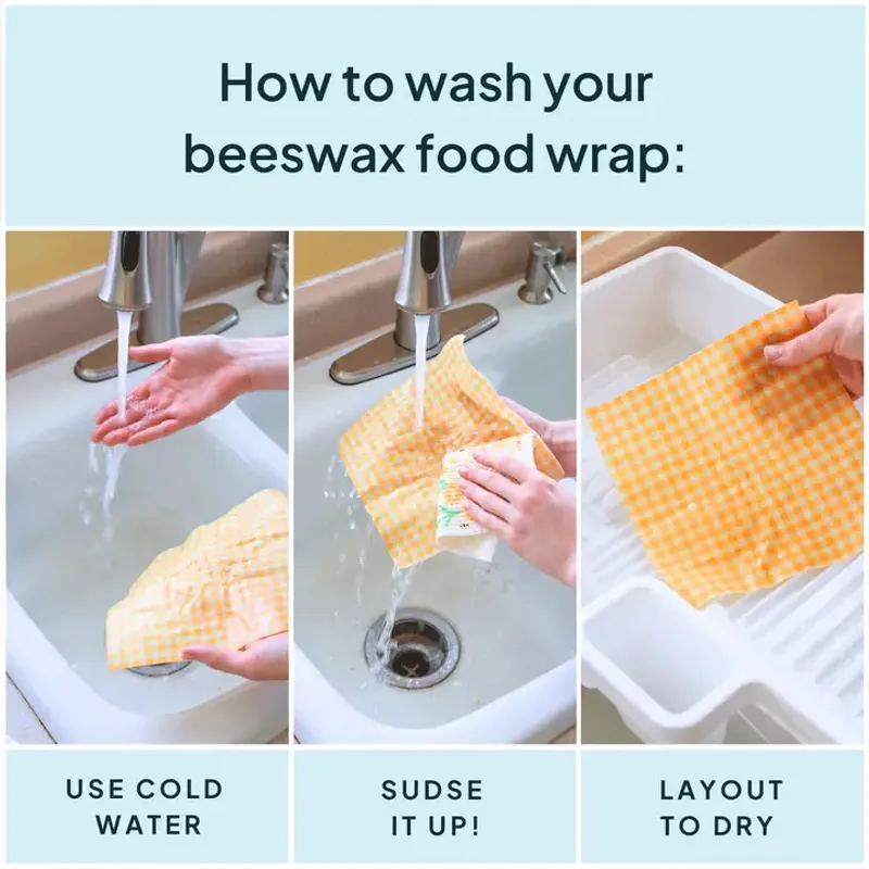 3pk Food Wraps bivoksark - YELLOW S,M,L / NatureBee