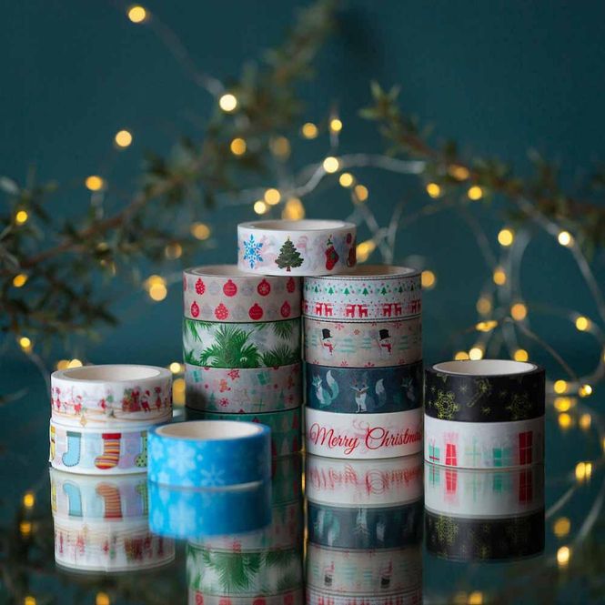 Hovedbilde 15mm x 5m Washi teip med julemotiv / &Keep