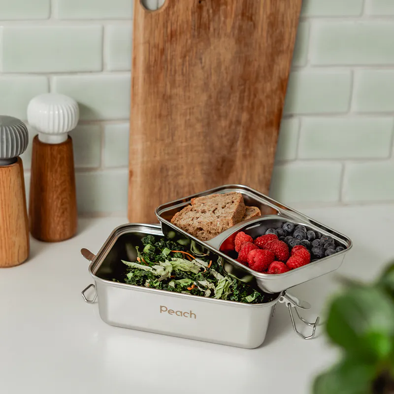 KOMMER! 2-lags Bento Matboks, lekksikker, 1800ml / Peach
