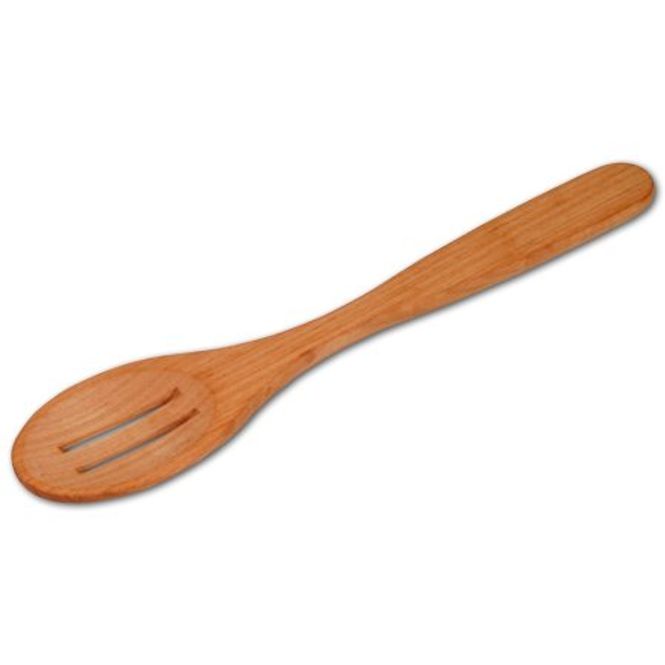 Hovedbilde Plastfri røreskje i kirsebærtre, to avlange hull