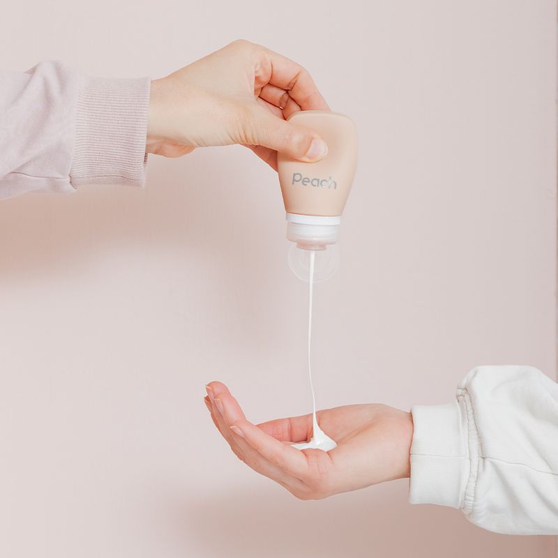 60 ml klemmeflaske i silikon, Pinky / Peach