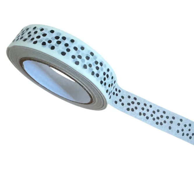 Hovedbilde Black & White Polka Dots - plastfri teip 50m / &Keep