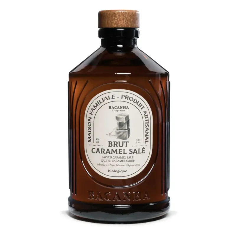 Raw Salted Caramel Syrup, Organic 400ml / Bacanha