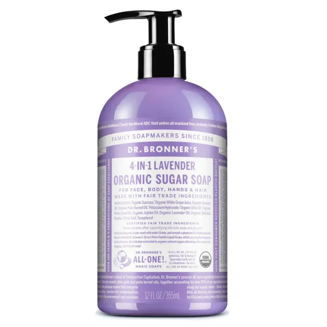 Hovedbilde 4-in-1 Lavender - Organic Sugar Soap 355ml / Dr Bronner's 