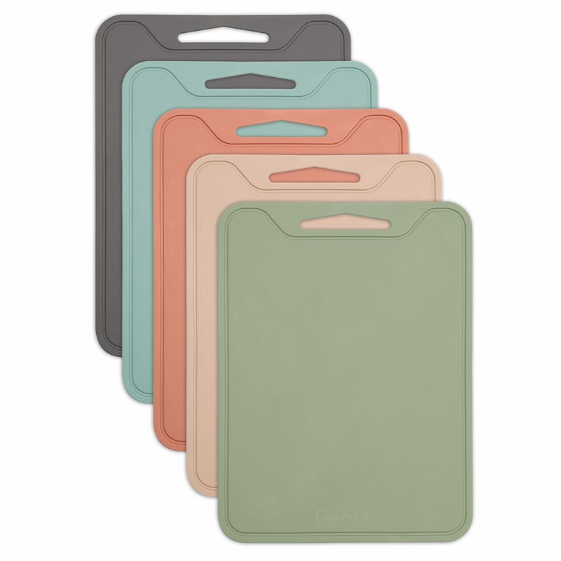 Skjærebrett i silikon, Steel Gray / Peach