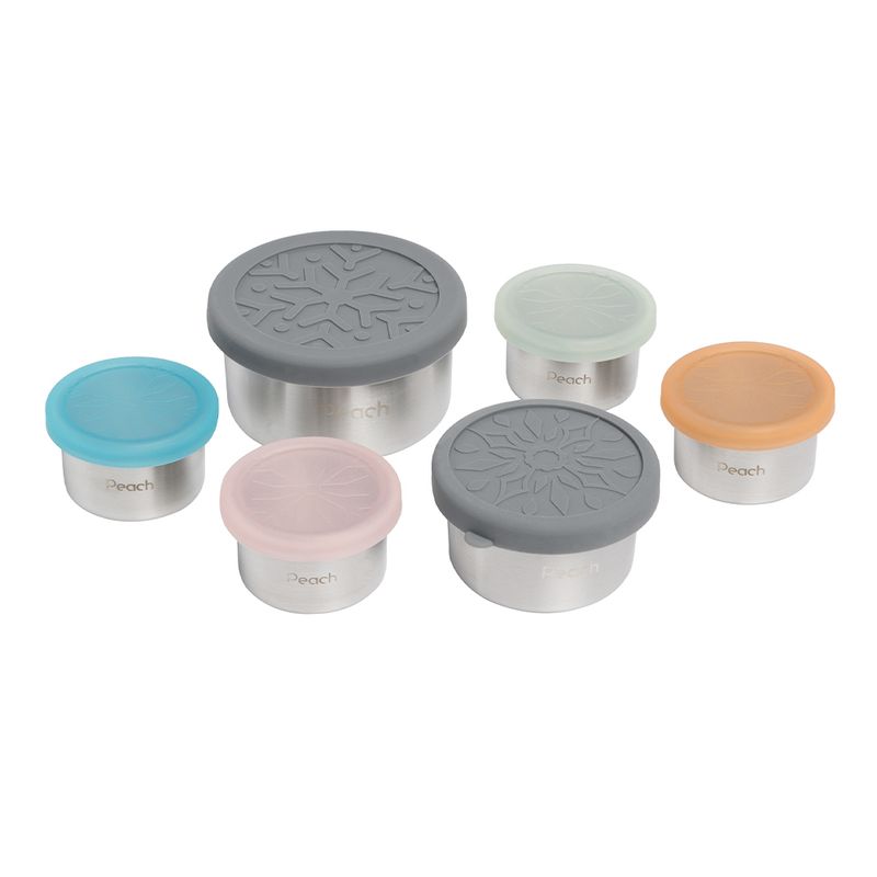 50 ml stålboks med tett silikonlokk, Oransje / Peach