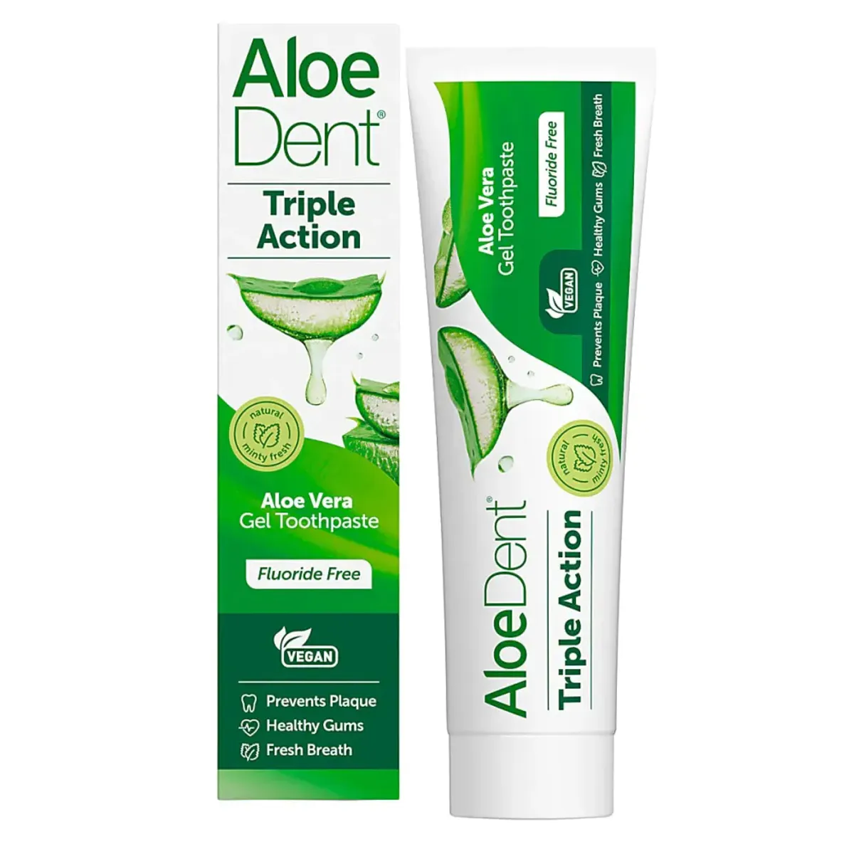 Triple Action Aloe Vera Toothpaste - Fluoride Free 100ml / AloeDent