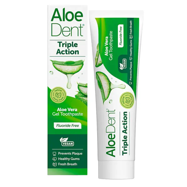 Hovedbilde Triple Action Aloe Vera Toothpaste - Fluoride Free 100ml / AloeDent