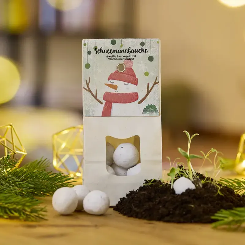 Snowman - hvite blomsterkuler / Die Stadtgärtner