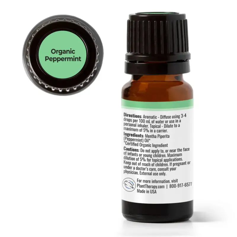 Peppermynte, økologisk eterisk olje 10ml / Plant Therapy