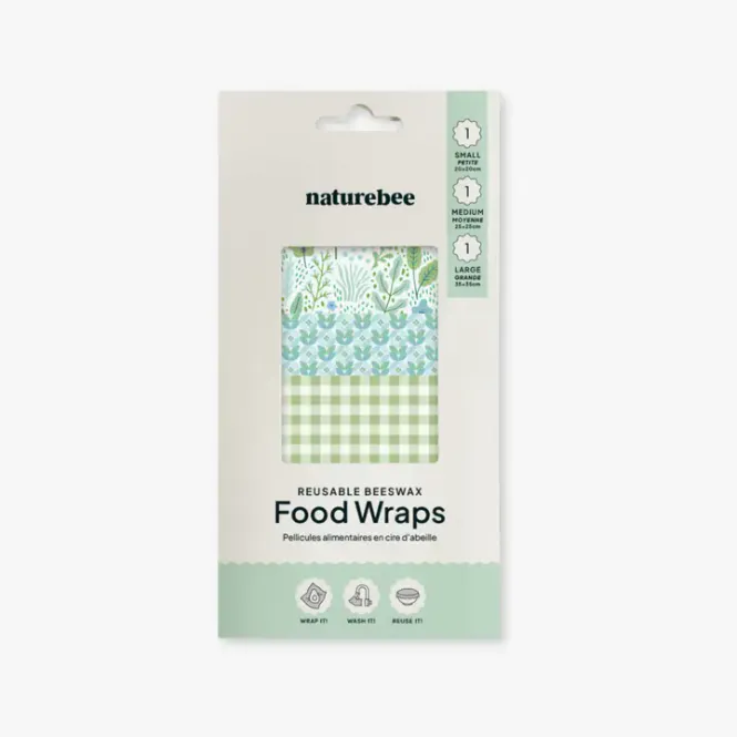 Hovedbilde 3pk Food Wraps bivoksark - GREEN S,M,L / NatureBee