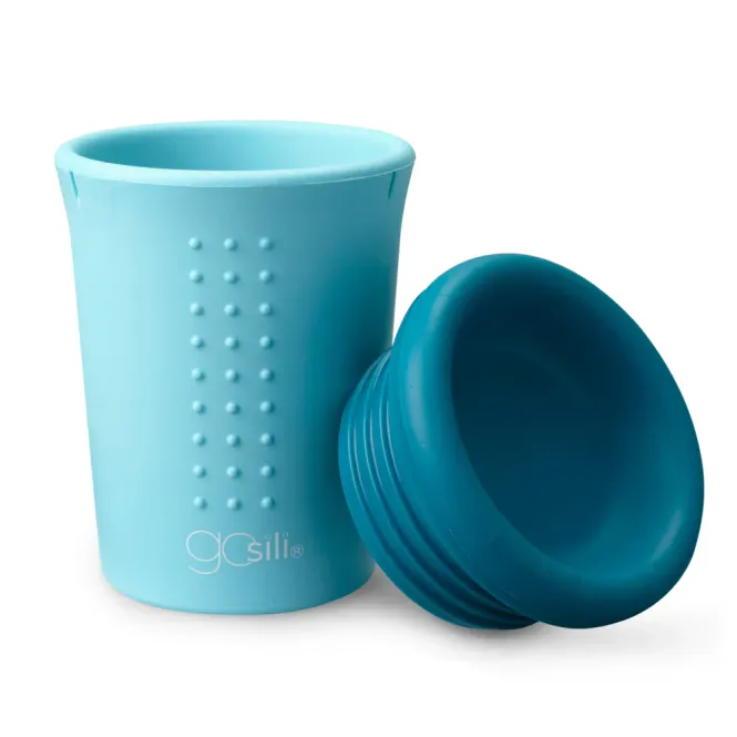 Hovedbilde Oh! No Spill Kids Cup - plastfri kopp til barn - Teal|Sky Blue 340ml / GoSili