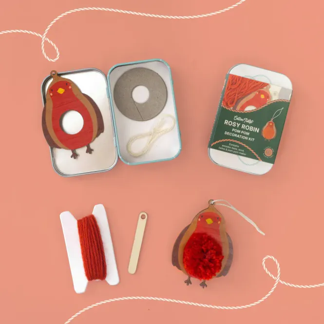 Hovedbilde Make Your Own Pom Pom Robin Decoration Kit, Cotton Twist