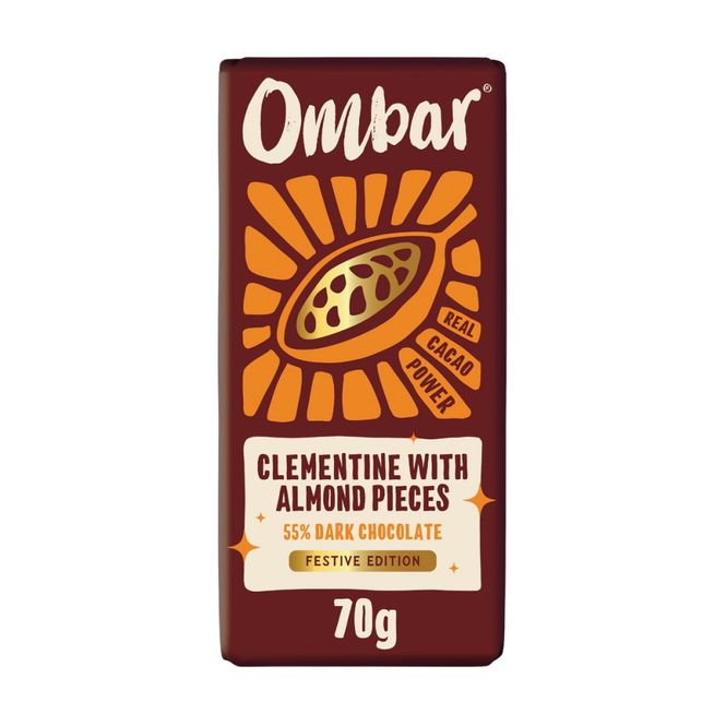 Hovedbilde Clementine & Almond 70g, rå sjokolade / Ombar