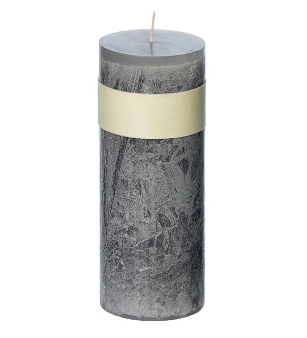 Hovedbilde Timber® Candles Kubbelys Grey, 8 x 23 cm / Vance Kitira