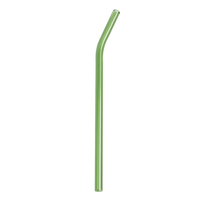 Hovedbilde Bøyd sugerør i glass, Clear Green 20cm / Peach