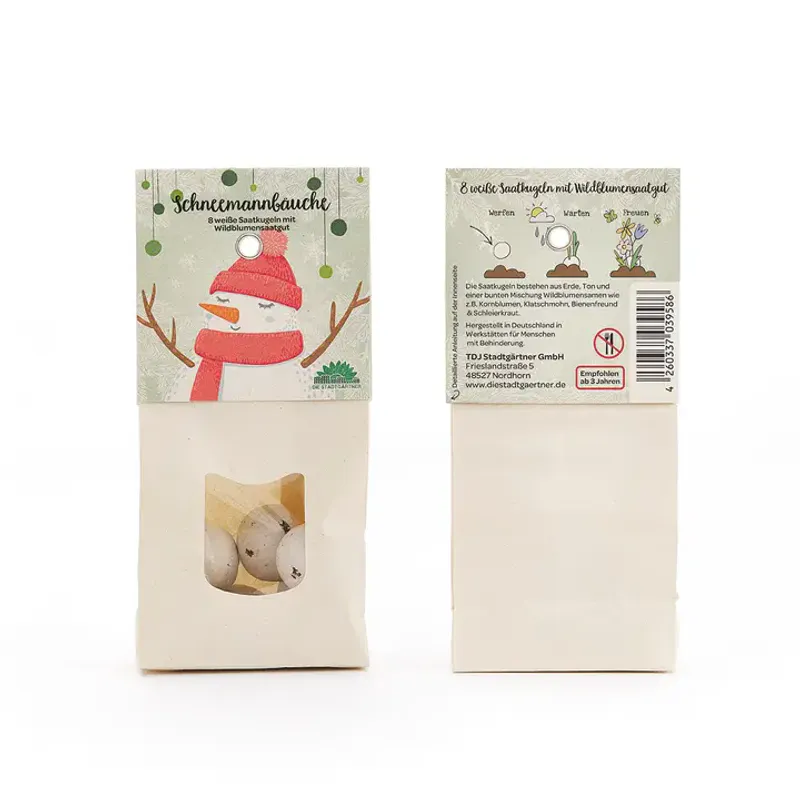 Snowman - hvite blomsterkuler / Die Stadtgärtner