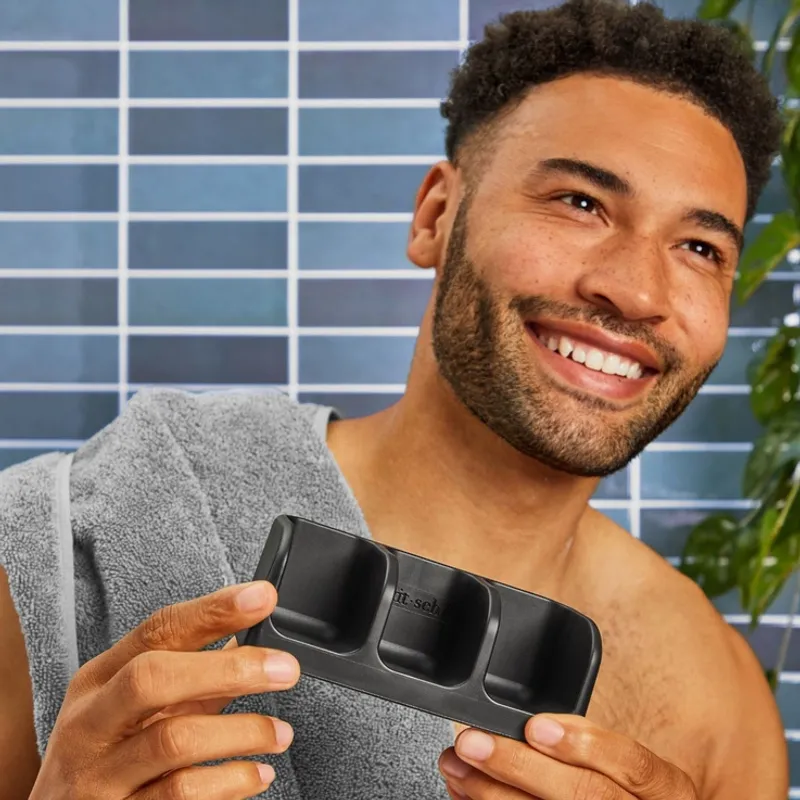 Self-Draining Soap Dish, Black / Kitsch