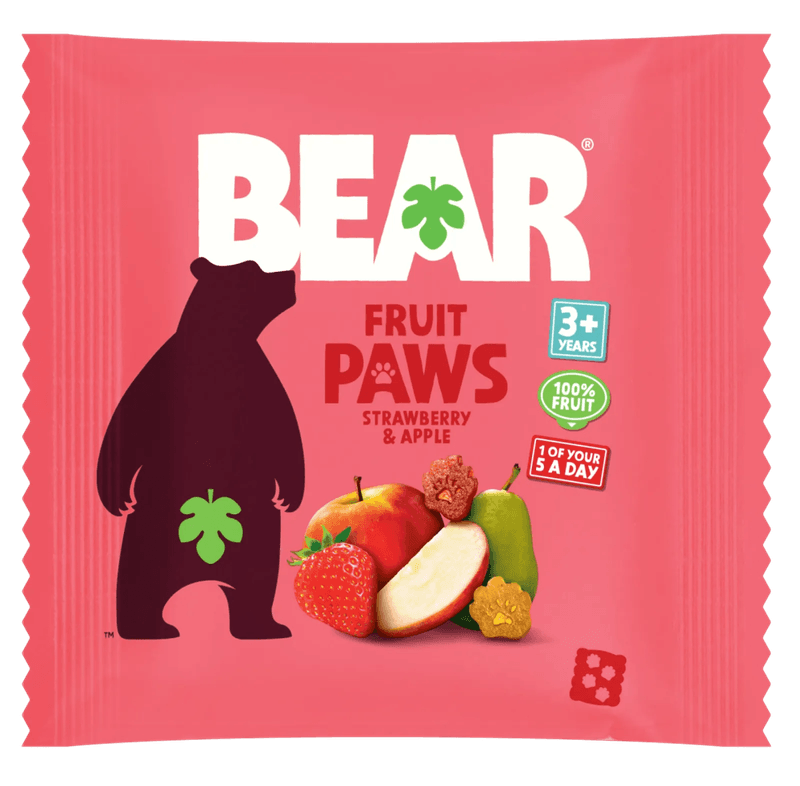 5-pk fruktbiter med jordbær & eple,PAWS 5 x 20g / BEAR