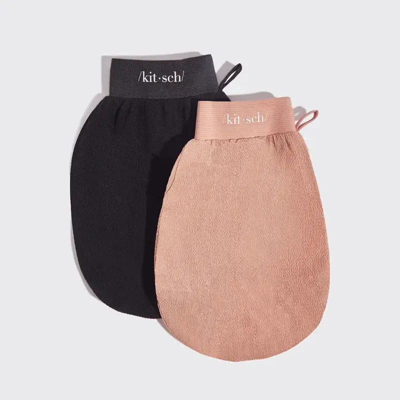 Exfoliating Gloves Set - Black & Terracotta / Kitsch
