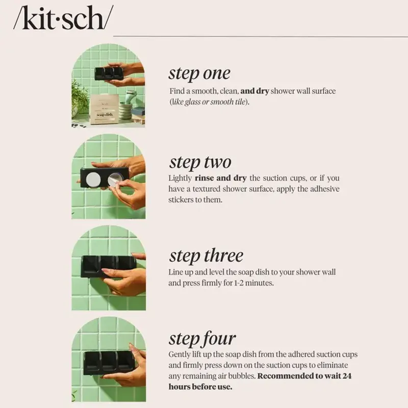 Self-Draining Soap Dish, Black / Kitsch