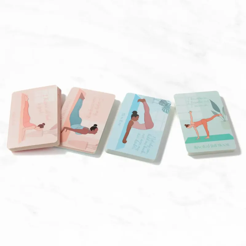 Affirmasjonskort med yogaøvelser / Myga
