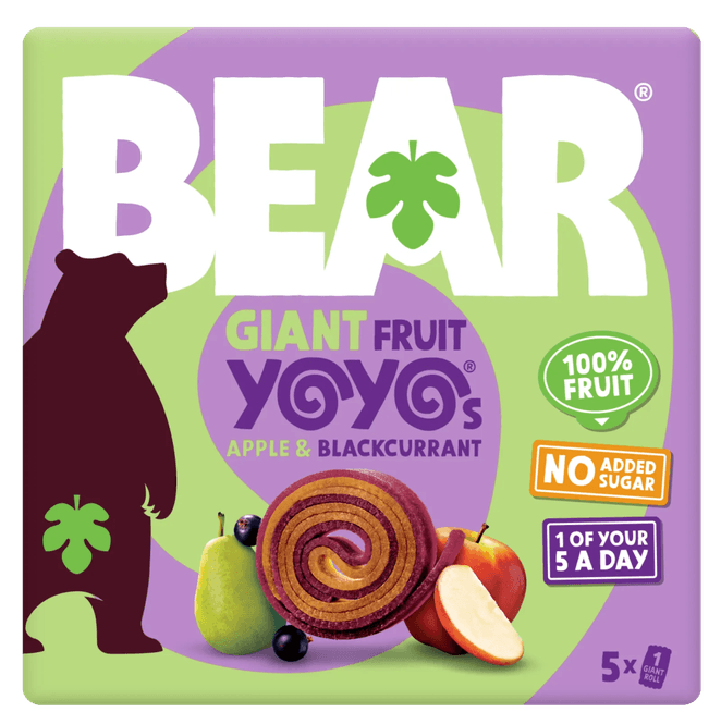 Hovedbilde 5-pk GIANT fruktrull med eple & solbær 5 x 20g / BEAR