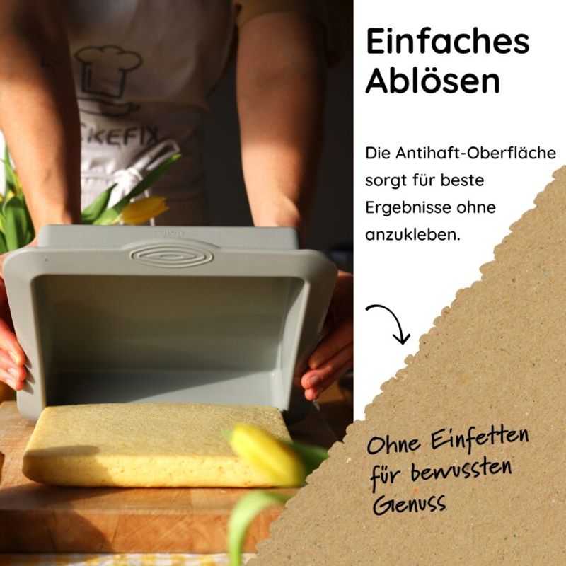 Firkantet kakeform i silikon 1.4 liter / Backefix