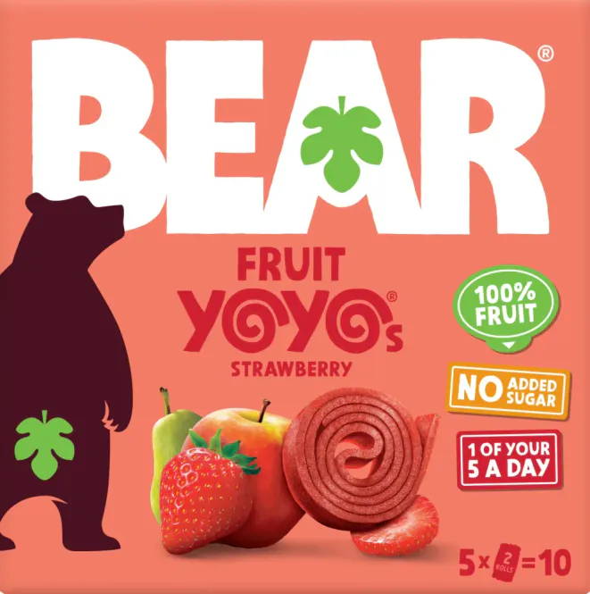 Hovedbilde 5-pk Fruktrull med jordbær, Yo-Yo`s 5 x 20g / BEAR