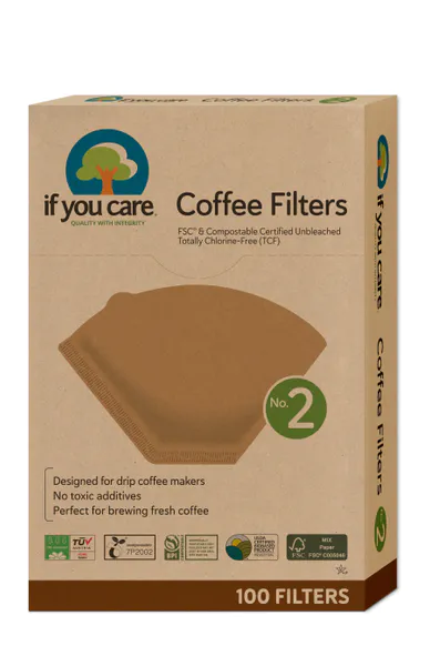 Hovedbilde Kaffefilter str. 2, ubleket 100 stk / If you Care