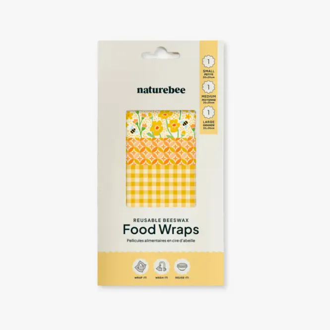 Hovedbilde 3pk Food Wraps bivoksark - YELLOW S,M,L / NatureBee