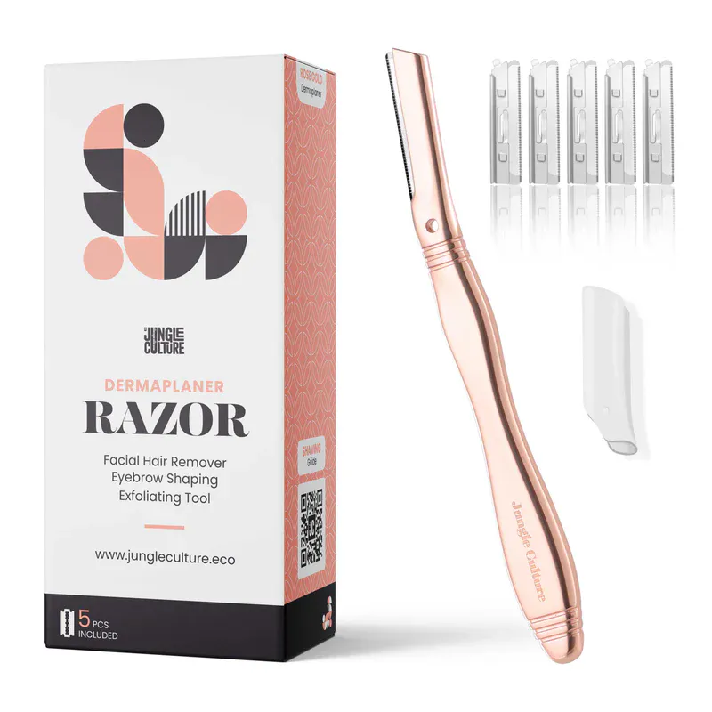 Dermaplaner Eyebrow Razor, Rose Gold / Jungle Culture