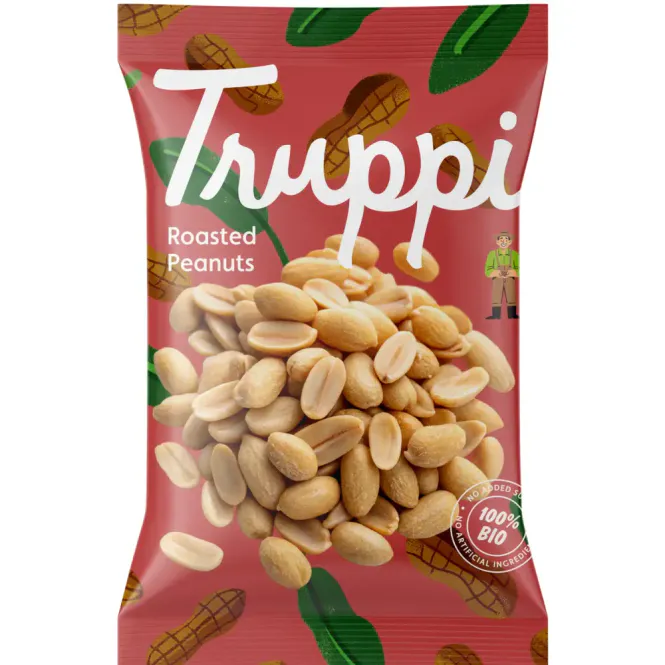 Hovedbilde Roasted Peanuts - økologiske peanøtter uten salt 40g / Truppi  