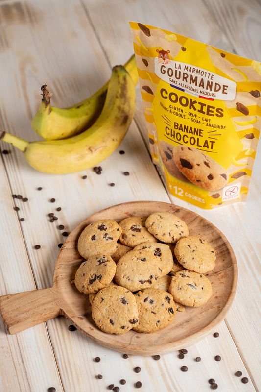 Banana Chocolate Chip Cookies 150g - gluten- og melkefri kjeks / La Marmotte Gourmande