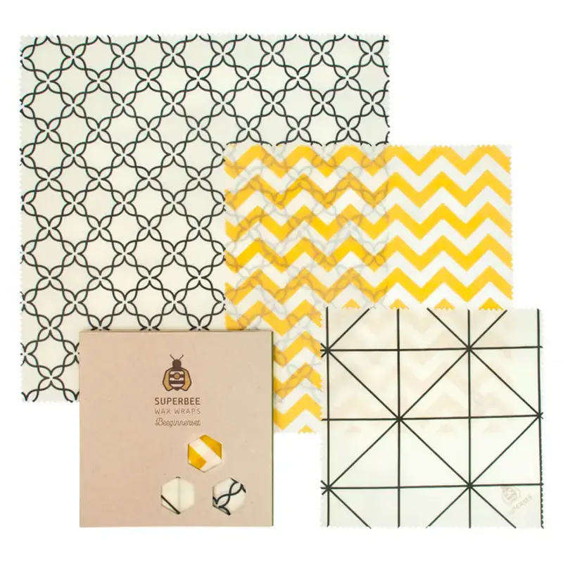 3 pc Beeswax Food Wraps Beeginner, Classic / SuperBee