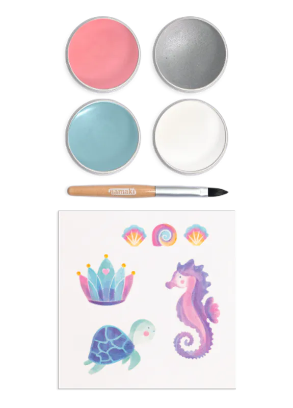 Face painting kit, 4 farger - Mermaid, Namaki