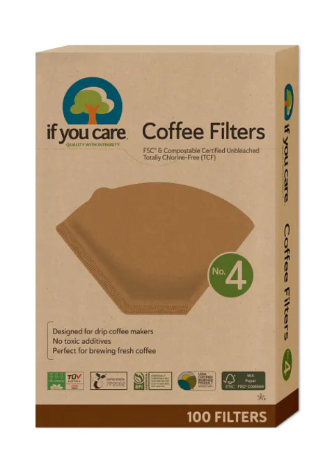 Hovedbilde Kaffefilter nr. 4 ubleket 100 stk / If You Care