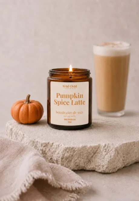 Hovedbilde Pumpkin Spice Latte Duftlys 25t, WILD CHILD bougies & Co
