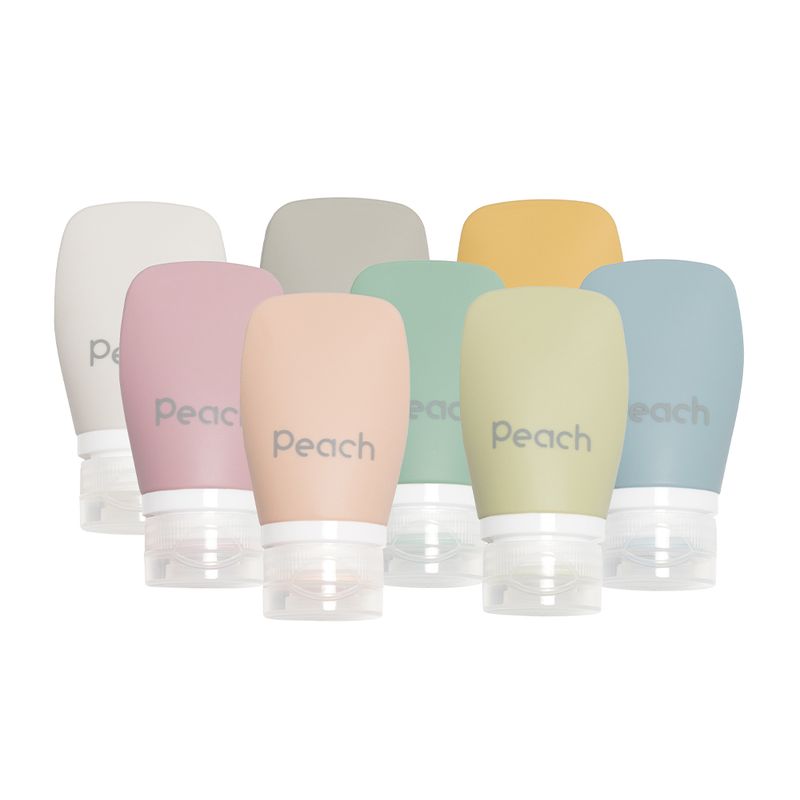 60 ml klemmeflaske i silikon, Minty / Peach