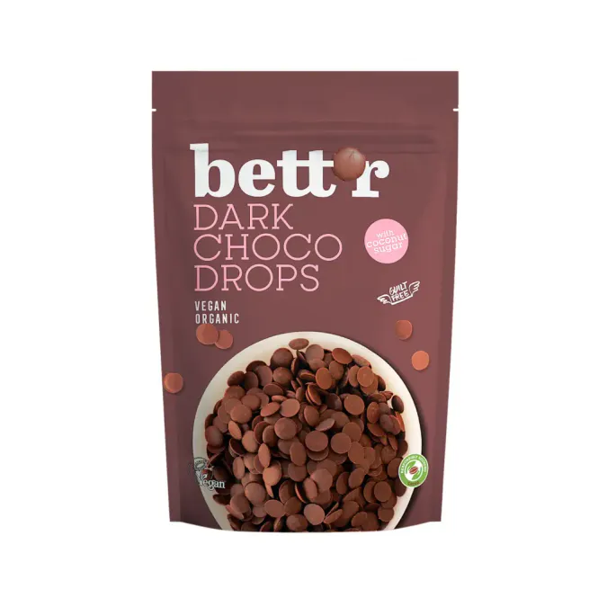 Hovedbilde Dark Choco Drops - økologiske sjokoladepletter 200g / Bett´r