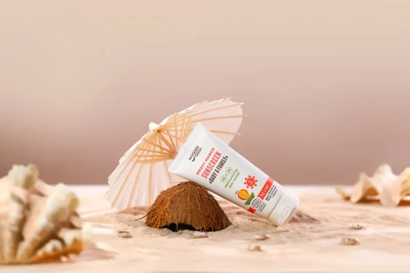 Sunscreen Lotion “Baby & Family” SPF 50 - Sweet Mango 150ml / Wooden Spoon
