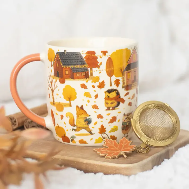 Creature Comforts Autumn Mug and Tea Strainer Set | Something Different