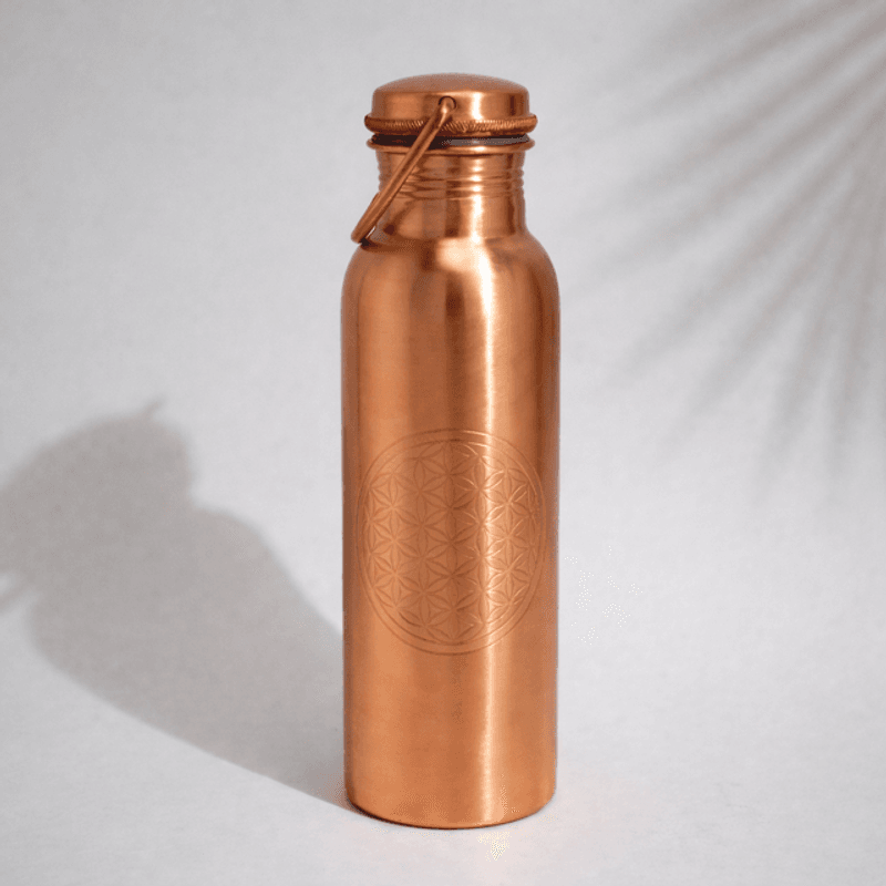 Drikkeflaske i kobber - Flower of Life 750ml / Ayurveda Specialist B.V