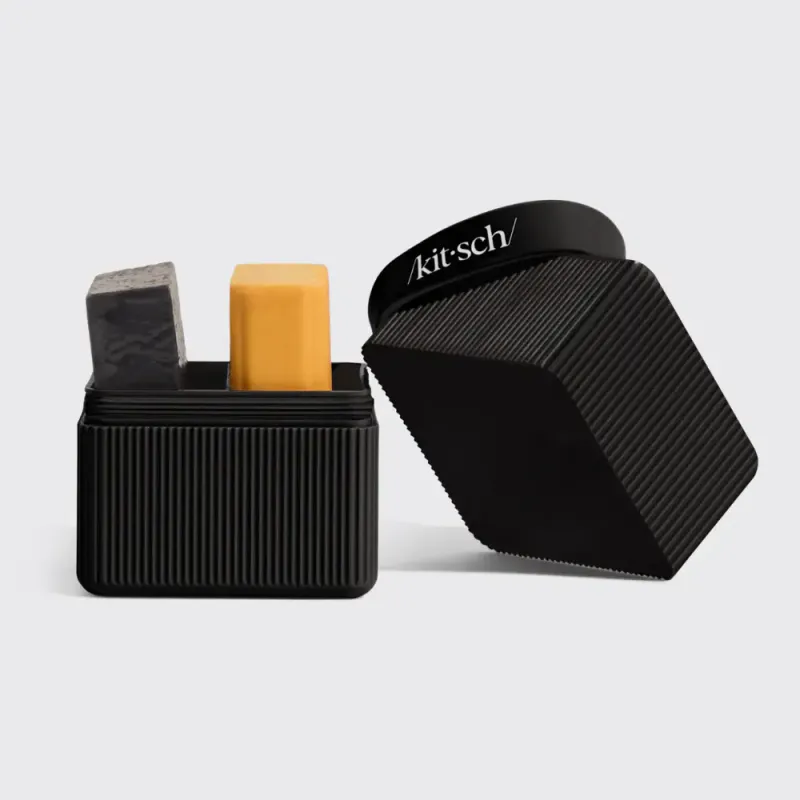 Såpeetui: 2-Compartment Travel Case, Black / Kitsch