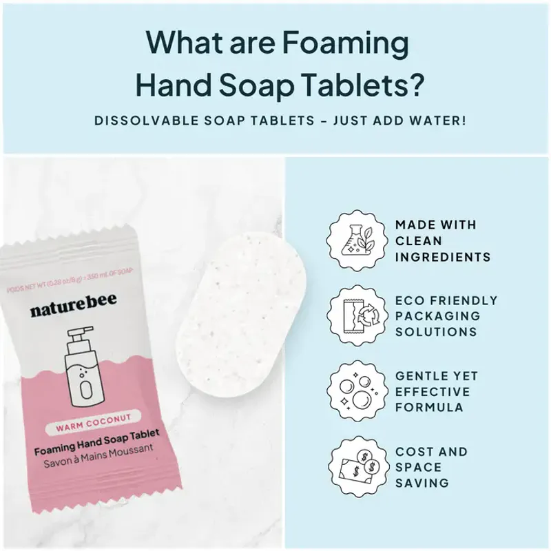 Foaming Hand Soap Refill Tablet, Warm Coconut / Nature Bee