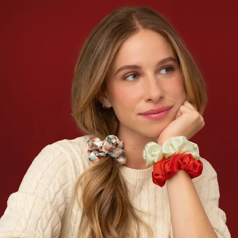 Julescrunchies i sateng 3 stk, KITSCH