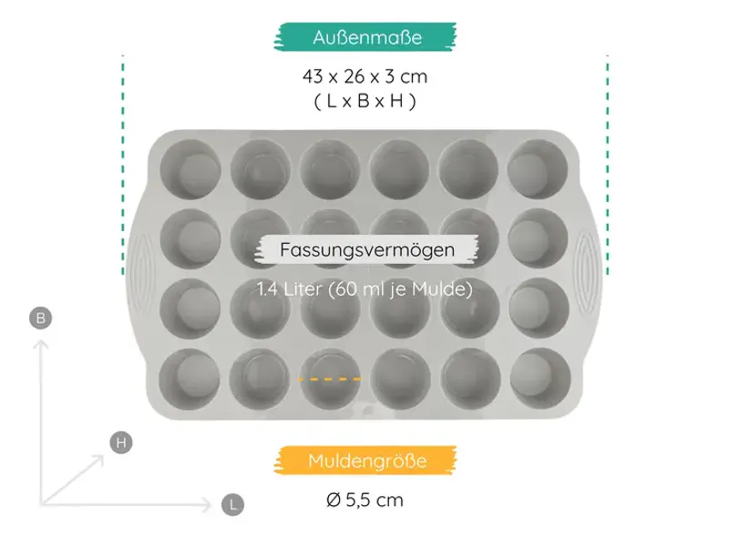 24 stk muffinsbrett i silikon, KOMFORT / Backefix