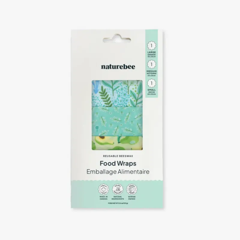 3pk Food Wraps bivoksark - GREEN S,M,L / NatureBee